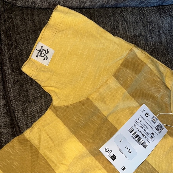 Zara Yellow Stripe Kids Shirt - Picture 3 of 3